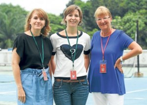 (From left) Nathalie, Marie-Clarisse and Dany have their personal favourite exhibit at the National Museum.