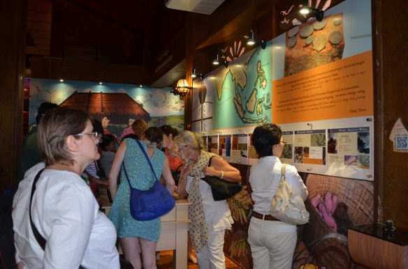 Volunteers browsing through the exhibits at the centre