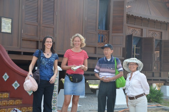 Hanging out outside one of the houses (I forgot which one)